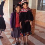 Girls after dancing a traditional Bolivian dance