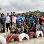 Group photo of many of the volunteers who worked on the park