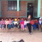 Anja, our new volunteer from Luxembourg, with the kindergarten class in Pampa Aceituno.